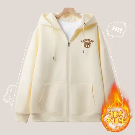 秋冬卫衣女加绒加厚冬装女士2023年冬季新款小个子女装超厚外套冬商品大图