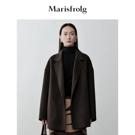 【艺术时装】玛丝菲尔冬季美拉德风双面呢毛呢大衣外套商品大图