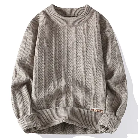 毛衣男秋冬款2023新款加绒针织衫青少年男装内搭打底衫男士冬装潮商品大图