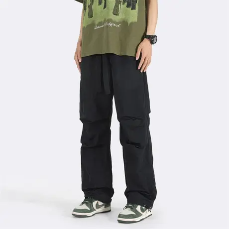 美式机能降落伞兵工装裤男夏季潮牌薄款宽松小众速干直筒休闲长裤图片