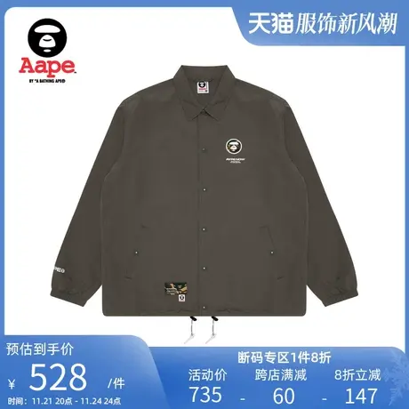 Aape旗舰店男装春夏猿颜纯色潮流印花教练夹克外套7578XXK商品大图