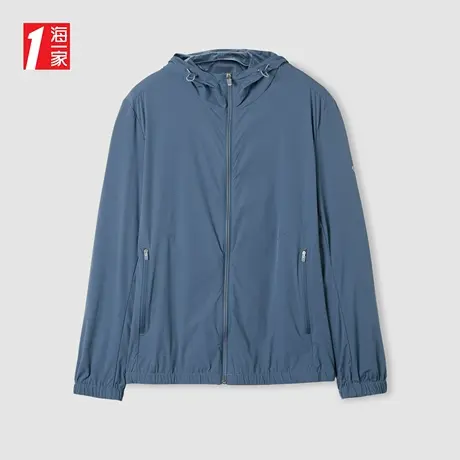 海一家连帽轻薄透气皮肤衣夏季日常休闲时尚男士夹克商品大图