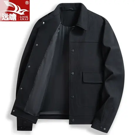 男士翻领时尚夹克2023新款潮牌外套男春秋季工装宽松休闲上衣男款商品大图