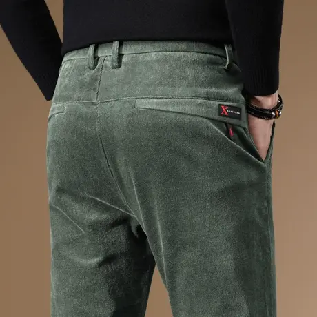 秋冬季加厚款男裤灯芯绒裤子男士休闲长裤直筒宽松潮流百搭灯草绒商品大图