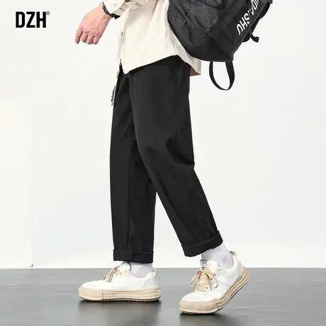 男士黑色直筒裤男夏季男款裤子直筒宽松纯棉休闲裤薄款工装裤潮牌商品大图