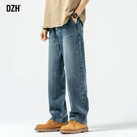 男士蓝色牛仔裤男直筒潮牌男裤休闲裤子2024年新款长裤百搭老爹裤商品大图