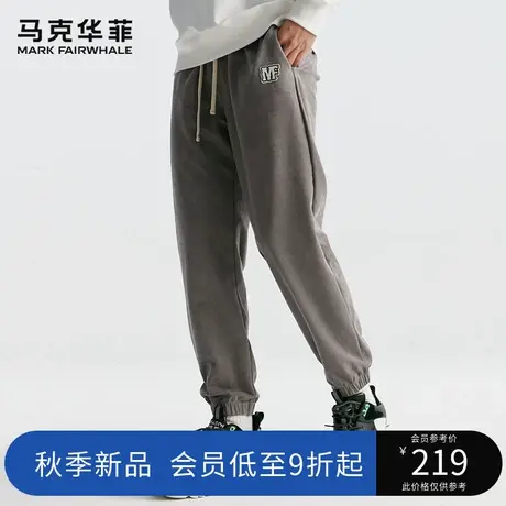 马克华菲2023卫裤男秋季新款男装美式复古裤子潮牌束脚裤宽松长裤图片