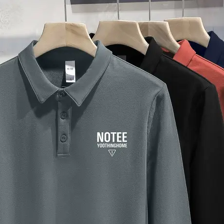 翻领polo衫长袖t恤男装2023新款秋季保罗潮流带领打底衫有领秋衣商品大图