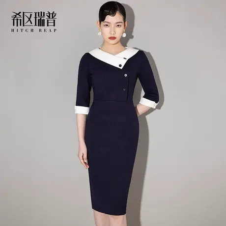 希区高端小香风连衣裙女2023年春季新款气质名媛职业修身包臀裙子图片