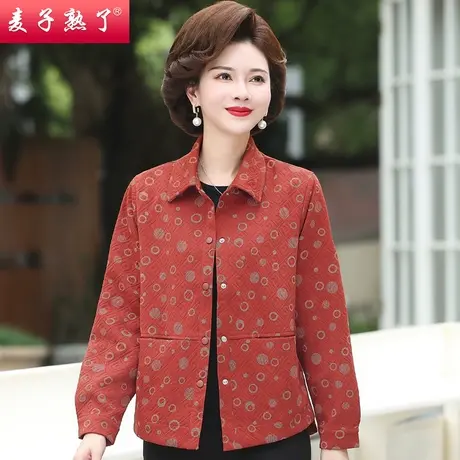 2023秋季新款小个子妈妈装短款夹克外套阔太太中老年人女装上衣服商品大图