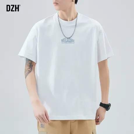 男士短袖2023新款白色t恤男夏季纯棉宽松上衣情侣装体恤半袖衣服商品大图