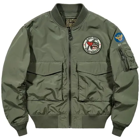 VIP秋季ma1飞行员夹克男宽松工装外套飞虎队复古刺绣徽章棒球服潮商品大图