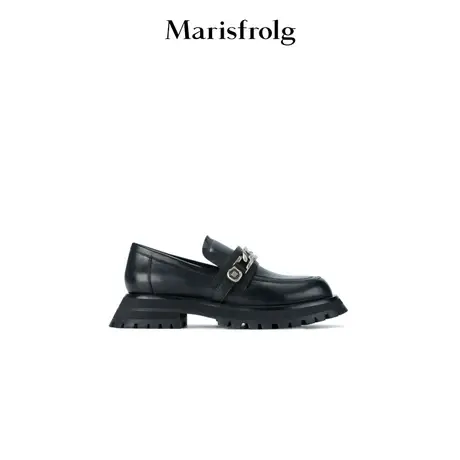 Marisfrolg玛丝菲尔春季新款黑色简约时尚休闲平底鞋图片