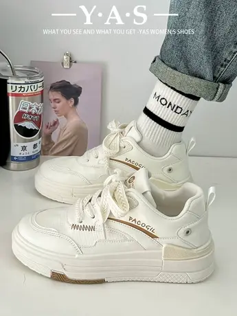 小众女鞋小白鞋2024年春季新款厚底休闲鞋女爆款潮流百搭运动板鞋图片