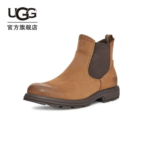 UGG秋季男士休闲舒适低跟圆头简约时尚烟囱切尔西短靴 1123669图片