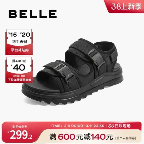 百丽户外沙滩鞋新款休闲运动凉鞋夏季男鞋魔术贴外穿日常A0742BL2图片