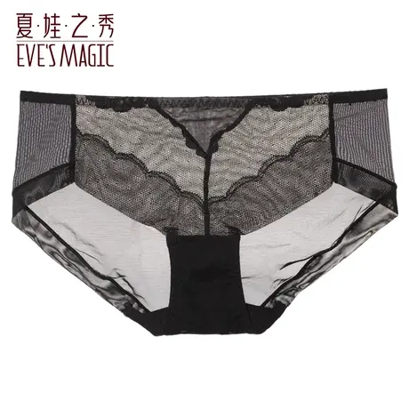 内裤女春季薄款中高腰提臀收腹纯棉底裆透明网纱性感蕾丝新款内裤商品大图