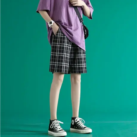 短裤女夏季设计感小众宽松外穿休闲运动中裤ins潮阔腿显瘦五分裤商品大图