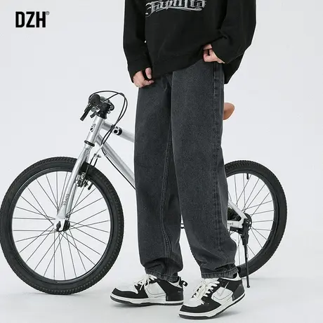 男士烟灰色牛仔裤男直筒宽松裤子休闲百搭男裤2023新款春夏直筒裤商品大图