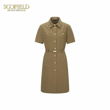 Scofield女装率性工装风连衣裙衬衫翻领收腰H型裙子2025夏季新品图片