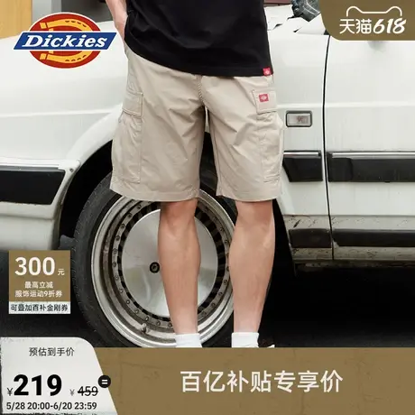 Dickies25春夏新款 休闲宽松版型多口袋工装短裤松紧腰围男女情侣商品大图
