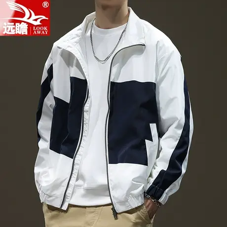 男士外套春秋季爆款2023新款宽松潮流拼接百搭上衣男生休闲夹克男商品大图