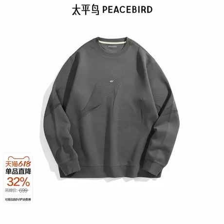 【商场同款】太平鸟男装 冬重磅卫衣印花刺绣休闲卫衣 B2CRE4410图片