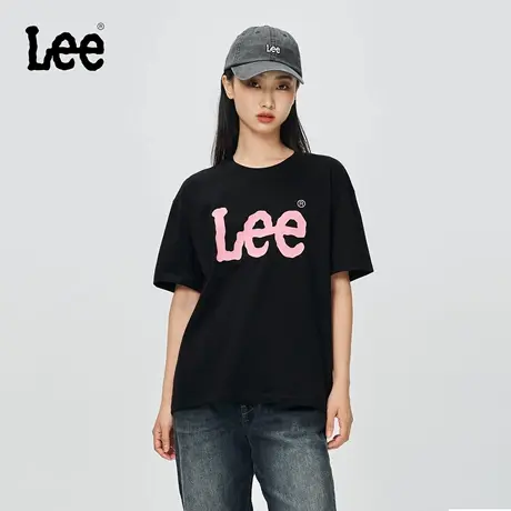 Lee商场同款25早秋新品舒适版圆领大Logo印花设计女短袖T恤休闲图片