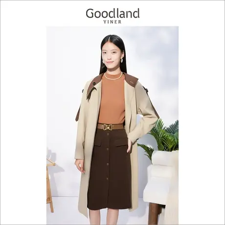 音儿美地女装系带西装领风衣外套商品大图