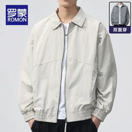 罗蒙工装夹克男士宽松翻领上衣服2025新款潮流休闲外套男装春秋款图片
