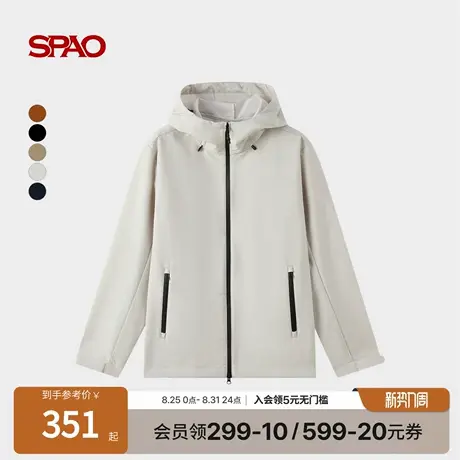SPAO韩国同款2025年秋季新品男女同款时尚简约连帽防风外套商品大图