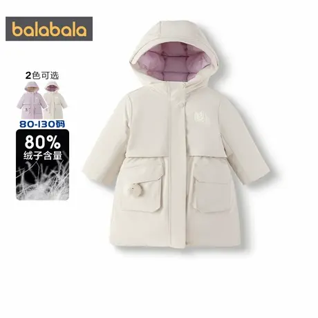 【商场同款】巴拉巴拉女童羽绒服宝宝工装外套秋冬款童装儿童上衣商品大图
