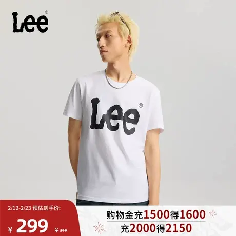 Lee商场同款26春夏新品标准版圆领大Logo印花图案轻薄男短袖T恤图片