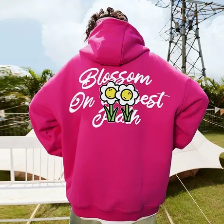 Nuthink美式重磅420g花朵连帽卫衣冬季男潮流中性风宽松大码外套商品大图