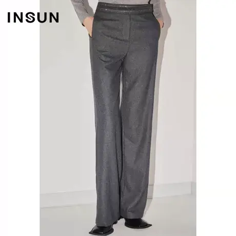 【官方直播】恩裳COVER经典复古人字纹设计品质感轻商务休闲裤女商品大图