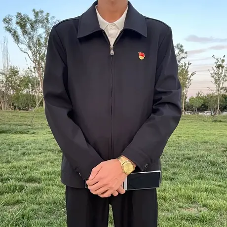 厅里厅气行政夹克男年轻公务员cleanfit外套男秋冬款成熟稳重男装图片