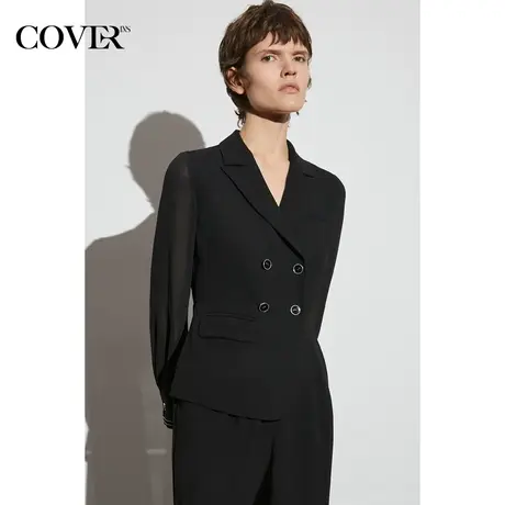 COVER春季立体剪裁抗皱不规则高腰连体裤图片