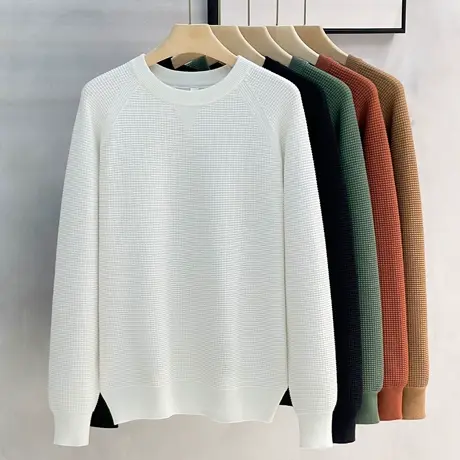 美式休闲复古毛衣男秋冬季厚款慵懒风简约基础穿搭打底针织毛衫男商品大图