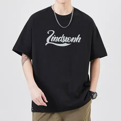 男士纯棉短袖T恤夏季轻薄款男生宽松透气圆领半袖夏款潮流青年装商品大图