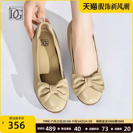 牛皮浅口单鞋女夏季2025年新款舒适软底真皮中老年坡跟妈妈鞋皮鞋图片