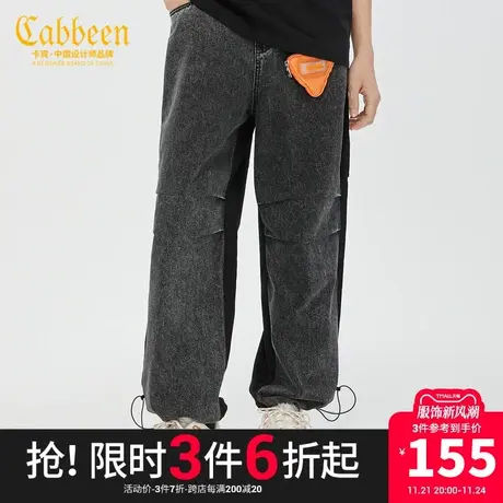 卡宾男装潮流工装牛仔裤秋夏款宽松直筒裤街头K商品大图