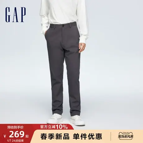 Gap男装春季2024新款基础款百搭卡其裤两面弹中腰休闲裤891716图片