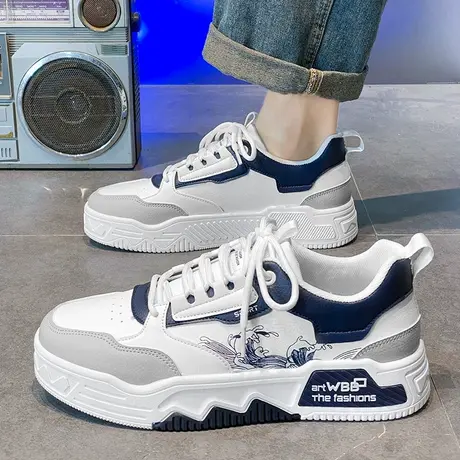 莆田男鞋春夏季潮流百搭小白鞋男款国潮休闲运动学生板鞋2024新款商品大图