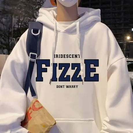 美式加绒套头连帽卫衣男潮ins春秋季港风宽松上衣服休闲潮牌外套商品大图