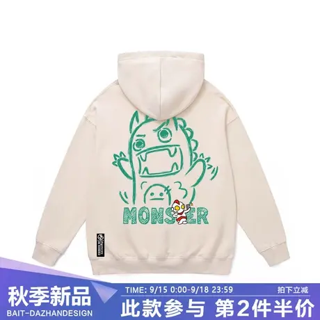 重磅小怪兽连帽卫衣童趣涂鸦联名原创美式宽松中性国潮薄款帽衫秋图片