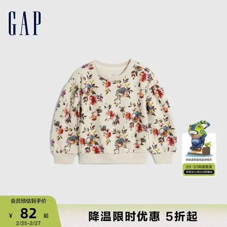 Gap女幼童秋冬洋气印花柔软抓绒运动卫衣儿童装保暖上衣785659商品大图