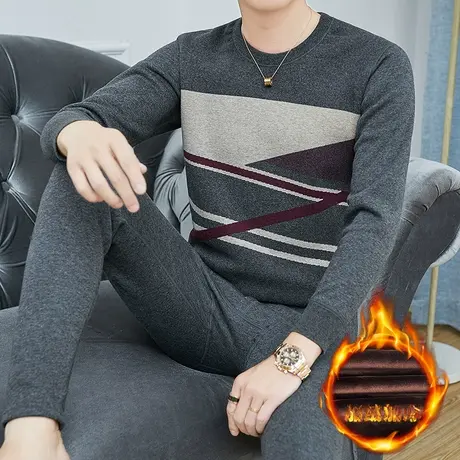 2023新款冬季男保暖内衣加厚加绒青年秋衣裤秋裤套装防寒线衣线裤商品大图