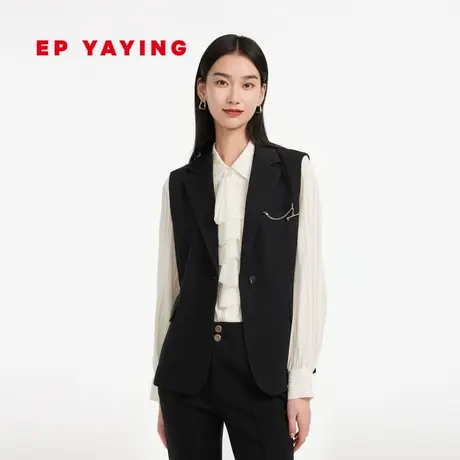 EP YAYING雅莹女装 美利奴羊毛 廓形收腰西装马甲 商场同款1008A图片