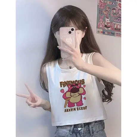 纯棉吊带坎肩背心内搭无袖t恤女夏季设计感小众外穿短款辣妹上衣图片