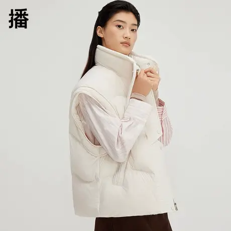 播立领羽绒马甲女2023秋冬新品休闲百搭宽松马夹外套DDQ4MD5546商品大图